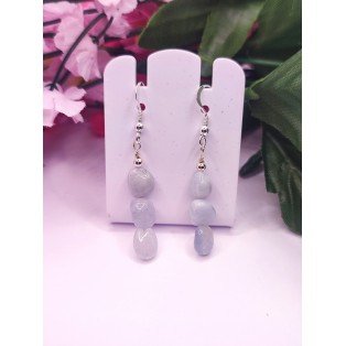 Natural Aquamarine Tumbled Nuggets Earrings
